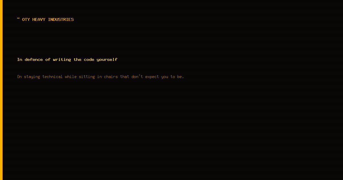 In defence of writing the code yourself — Peter Bassill